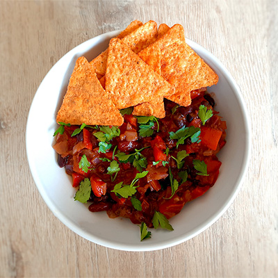 chili sin carne met guacamole